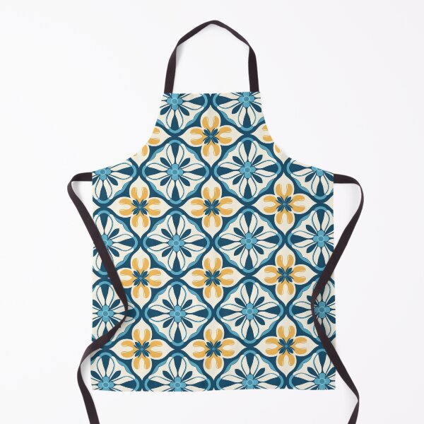 Item preview, Navy & Marigold Flame Trellis Seamless Tile Pattern designed and sold by DigitaICraft.
