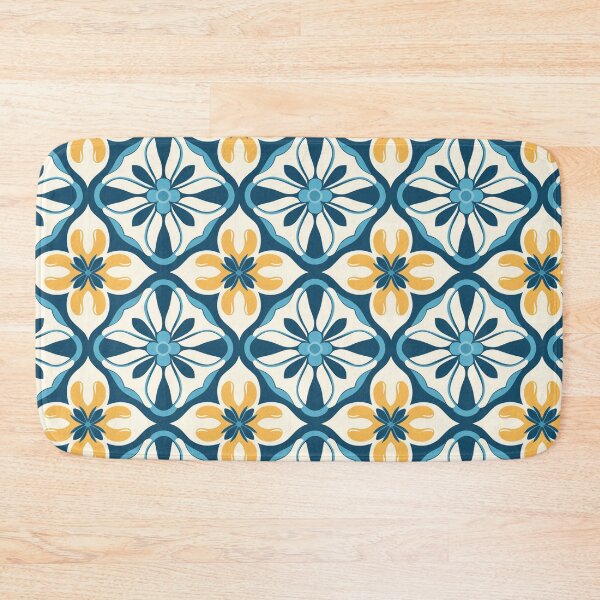 Item preview, Navy & Marigold Flame Trellis Seamless Tile Pattern designed and sold by DigitaICraft.