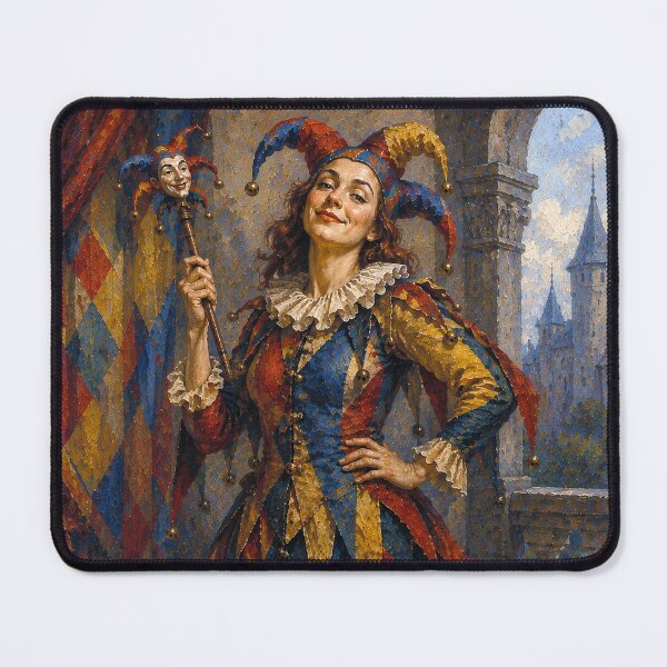 Item preview, Female Court Jester painting. designed and sold by GalleryKauffeld.