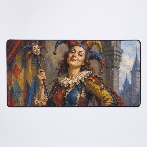 Item preview, Female Court Jester painting. designed and sold by GalleryKauffeld.