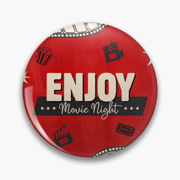 Item preview, Enjoy Movie Night Retro Cinema Popcorn Film Lover Vintage Graphic T-Shirt Sticker designed and sold by BlumeArt.