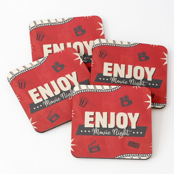 Item preview, Enjoy Movie Night Retro Cinema Popcorn Film Lover Vintage Graphic T-Shirt Sticker designed and sold by BlumeArt.
