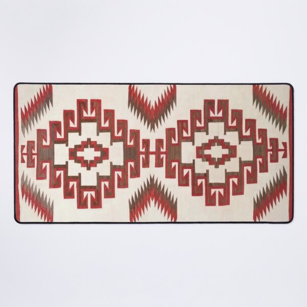 Item preview, NAVAJO 1920s TAPESTRY RESTORATOIN ORIGINAL RED & IVORY - RARE COLORS FOR NAVAJO ART! rotated designed and sold by Big Bang Canvas.