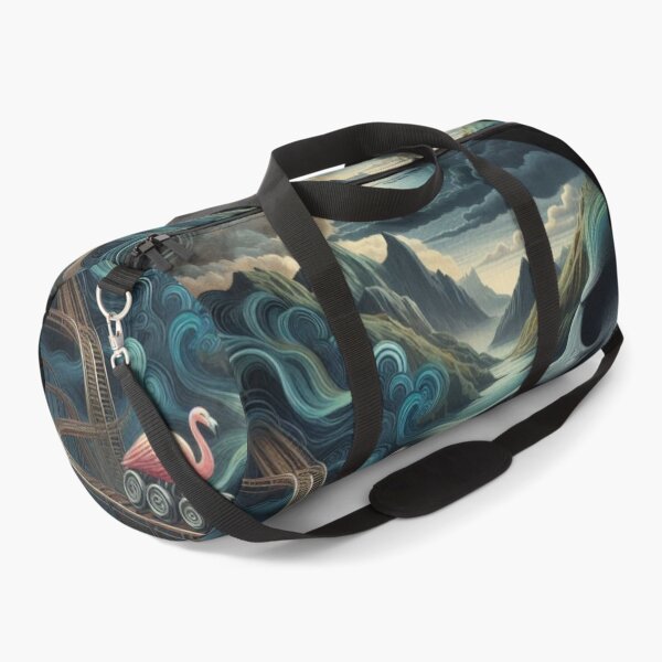 Item preview, Flamingo Rollercoaster Inside Skull Surreal Landscape Art designed and sold by LujziWorld.