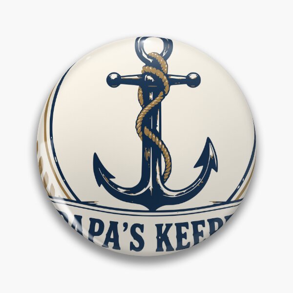 Item preview, Papa's Keeper Father Grandfather Papa Fishing Anchor Badge T-Shirt designed and sold by TeeVerse27.