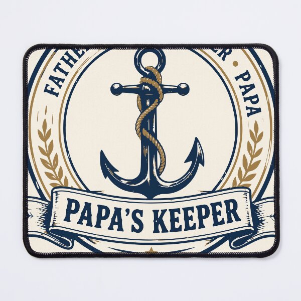 Item preview, Papa's Keeper Father Grandfather Papa Fishing Anchor Badge T-Shirt designed and sold by TeeVerse27.