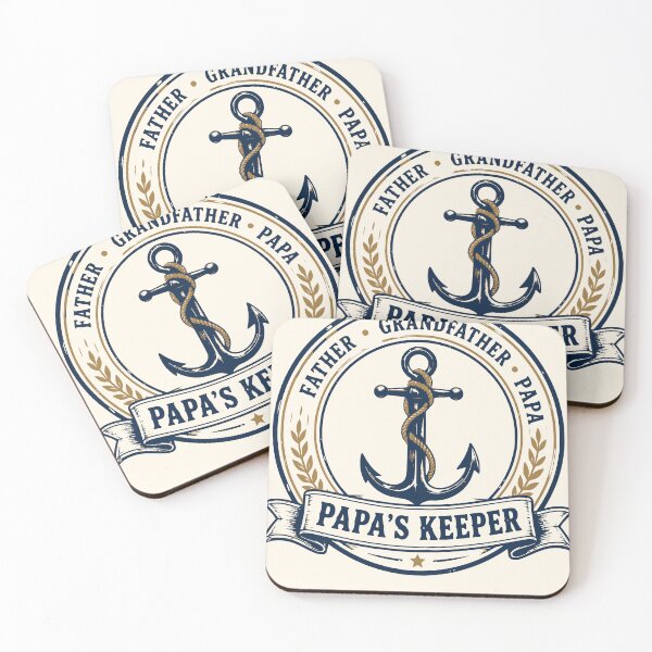 Item preview, Papa's Keeper Father Grandfather Papa Fishing Anchor Badge T-Shirt designed and sold by TeeVerse27.
