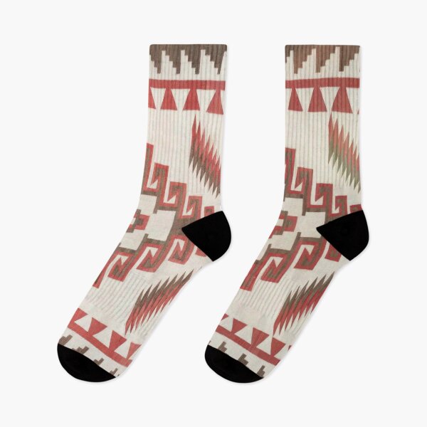 Item preview, NAVAJO 1920 TAPESTRY - RESTORED TO ORIGINAL RED & IVORY - RARE COLORS FOR NAVAJO ART! rotated designed and sold by Big Bang Canvas.