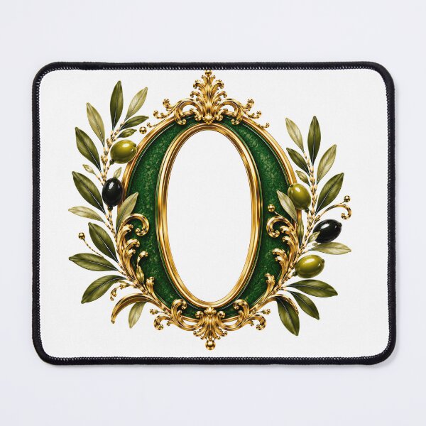 Item preview, Floral Letter O with Black Cat | Elegant Botanical Monogram | Vintage Alphabet Design designed and sold by MoodLay.