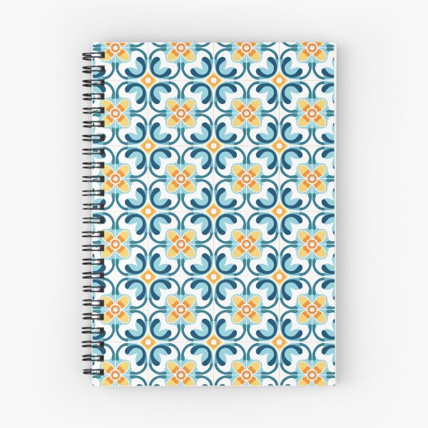 Item preview, Teal & Marigold Scrollwork Floral Seamless Tile Pattern designed and sold by DigitaICraft.