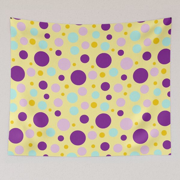 Aperçu de l'œuvre Motif moderne de cercles – Motif géométrique à pois jaune pastel | Design de surface scandinave sans couture créée et vendue par ViviNyks.