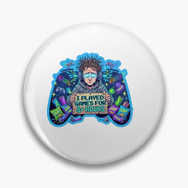 Item preview, I Played Games For 8+ Hours Funny Gamer Sticker designed and sold by Imaginarium of Chaos falcon88 .