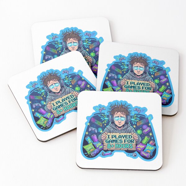 Item preview, I Played Games For 8+ Hours Funny Gamer Sticker designed and sold by Imaginarium of Chaos falcon88 .