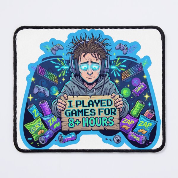 Item preview, I Played Games For 8+ Hours Funny Gamer Sticker designed and sold by Imaginarium of Chaos falcon88 .