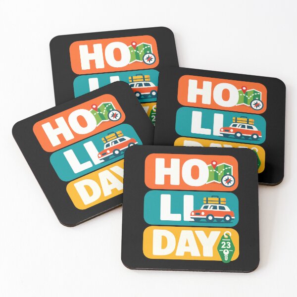 Item preview, HO LI DAY Road Trip Holiday Typography Design designed and sold by TeeTimeTreasure.