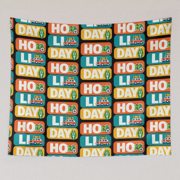 Item preview, HO LI DAY Road Trip Holiday Typography Design designed and sold by TeeTimeTreasure.