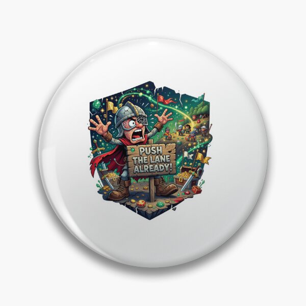 Item preview, Push The Lane Already Funny Gamer Sticker designed and sold by Imaginarium of Chaos falcon88 .