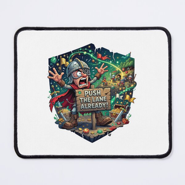 Item preview, Push The Lane Already Funny Gamer Sticker designed and sold by Imaginarium of Chaos falcon88 .