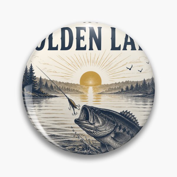 Item preview, Morning Strike At Golden Lake Vintage Bass Fishing Sunset T-Shirt designed and sold by TeeVerse27.