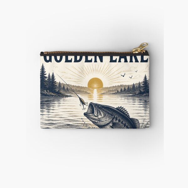 Item preview, Morning Strike At Golden Lake Vintage Bass Fishing Sunset T-Shirt designed and sold by TeeVerse27.