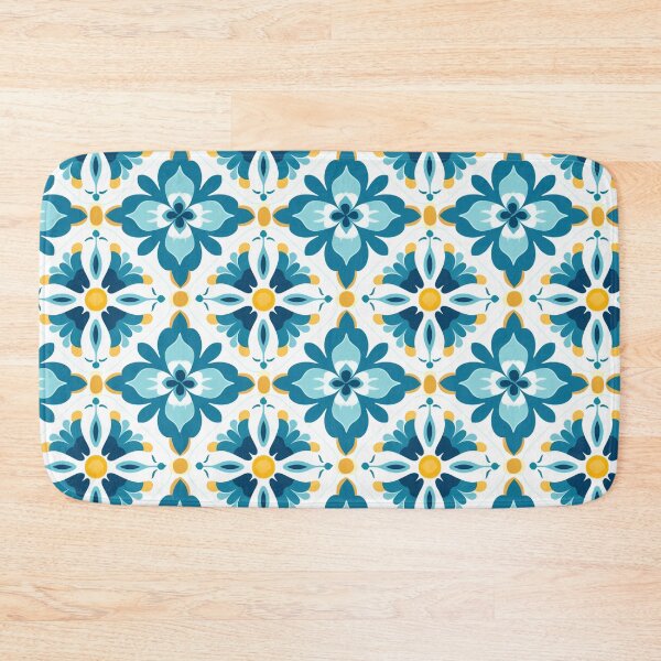 Item preview, Teal Diamond Lattice Floral Seamless Tile Pattern designed and sold by DigitaICraft.
