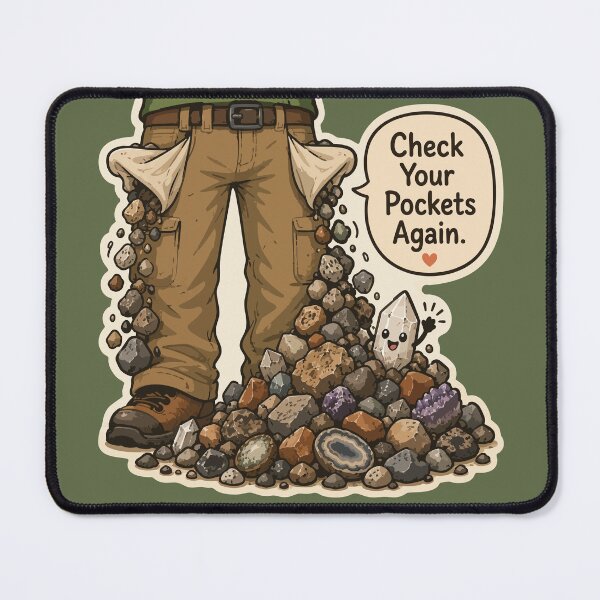 Item preview, Check Your Pockets Again Funny Rockhound Geology designed and sold by SimplePoDesign.