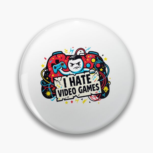 Item preview, I Hate Video Games Funny Cartoon Sticker designed and sold by Imaginarium of Chaos falcon88 .