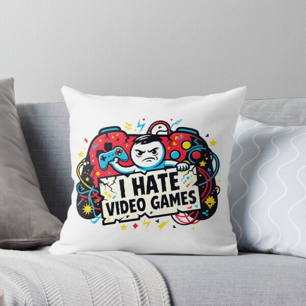 Item preview, I Hate Video Games Funny Cartoon Sticker designed and sold by Imaginarium of Chaos falcon88 .