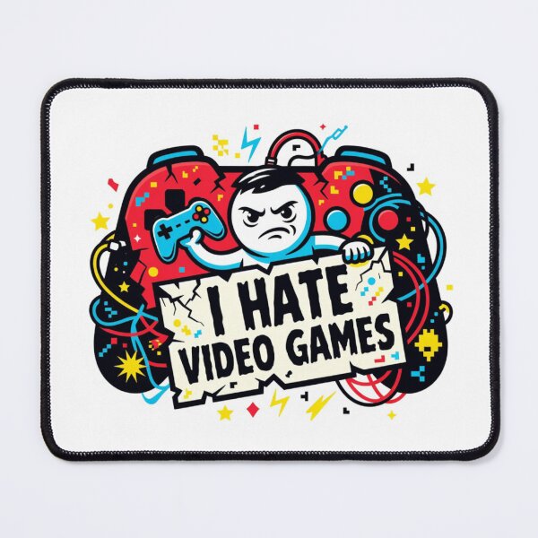 Item preview, I Hate Video Games Funny Cartoon Sticker designed and sold by Imaginarium of Chaos falcon88 .