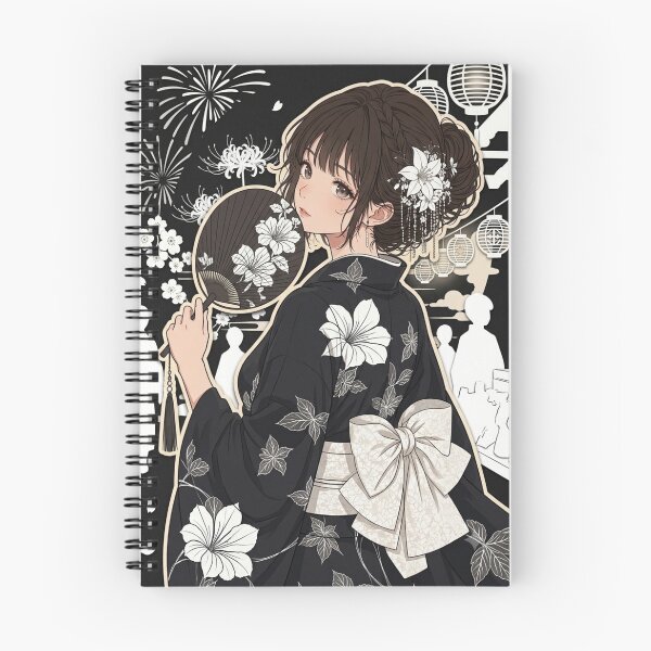 Item preview, Black Yukata Lady - kawaii version designed and sold by Japanese Vibes.