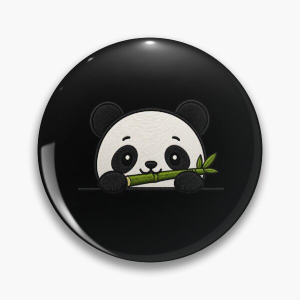 Item preview, Cute Peeking Panda Eating Bamboo Embroidery Patch designed and sold by ColorSplash123.