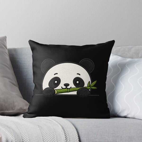 Item preview, Cute Peeking Panda Eating Bamboo Embroidery Patch designed and sold by ColorSplash123.