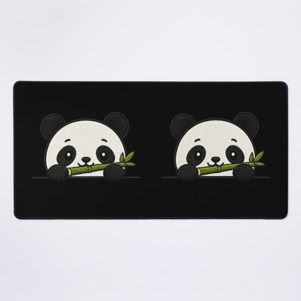 Item preview, Cute Peeking Panda Eating Bamboo Embroidery Patch designed and sold by ColorSplash123.