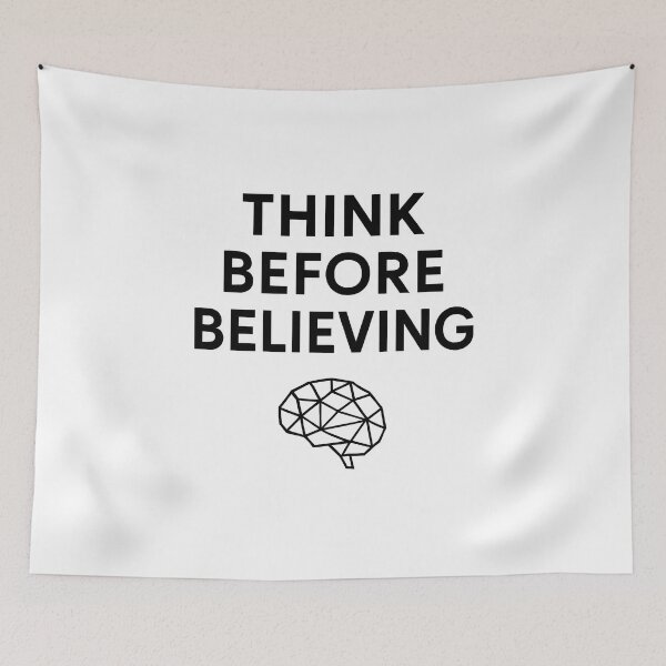 Item preview, Think Before Believing Critical Thinking (Black Font) designed and sold by TshirtsLabs.