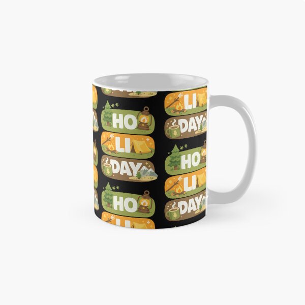 Item preview, HO LI DAY Camping Holiday Typography Design designed and sold by TeeTimeTreasure.