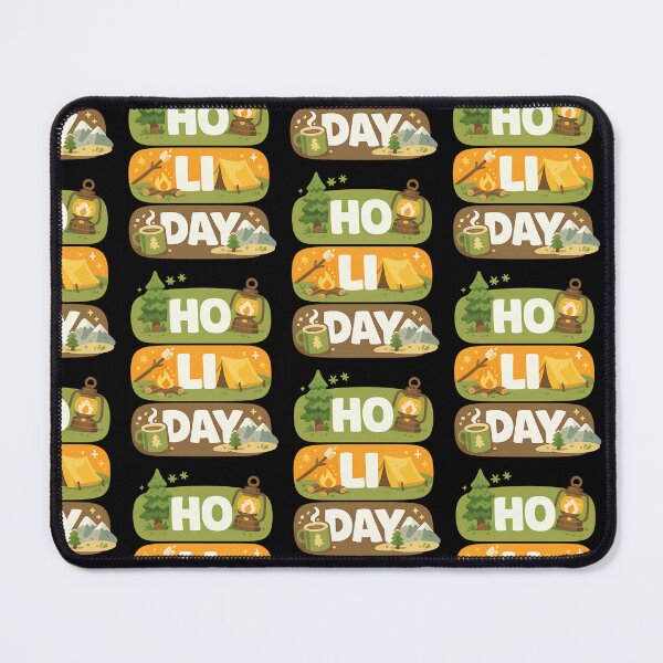 Item preview, HO LI DAY Camping Holiday Typography Design designed and sold by TeeTimeTreasure.