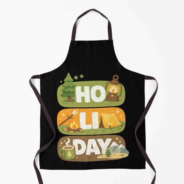 Item preview, HO LI DAY Camping Holiday Typography Design designed and sold by TeeTimeTreasure.