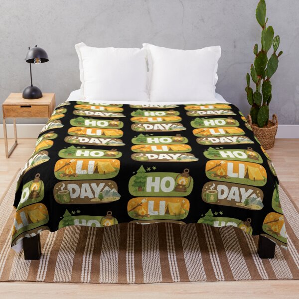 Item preview, HO LI DAY Camping Holiday Typography Design designed and sold by TeeTimeTreasure.
