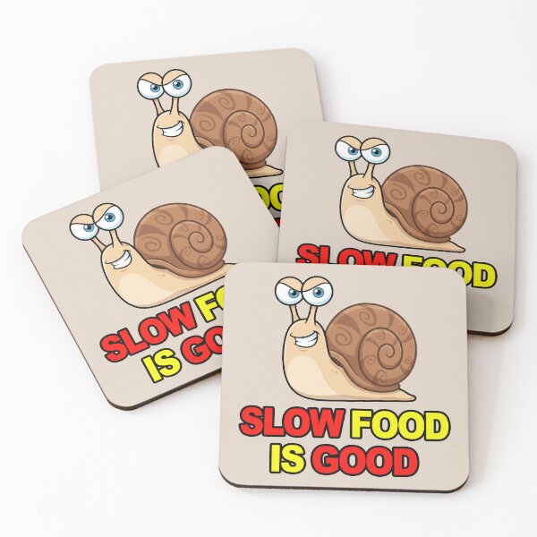 Item preview, Slow Food Funny Snail Illustration – Fast Food Parody Humor Design 4 designed and sold by WordPlayStudio.