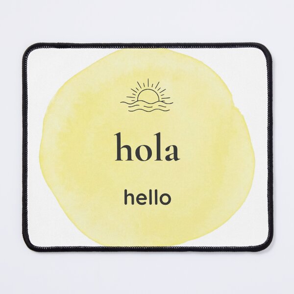 Item preview, Bilingual Yellow Watercolor Art Hola/Hello designed and sold by Sunbeam Atelier.