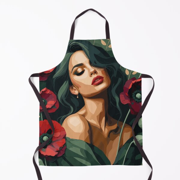 Item preview, Dark Poppy Muse – Romantic Botanical Woman Portrait designed and sold by ArtByBoya.