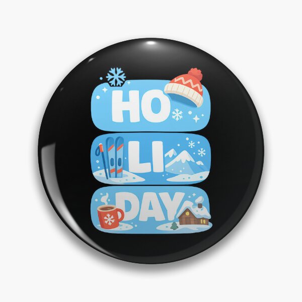 Item preview, HO LI DAY Ski Holiday Typography Design designed and sold by TeeTimeTreasure.