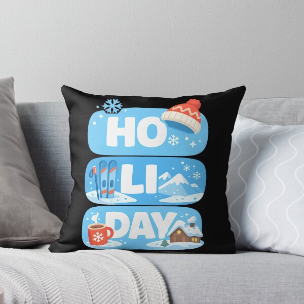 Item preview, HO LI DAY Ski Holiday Typography Design designed and sold by TeeTimeTreasure.