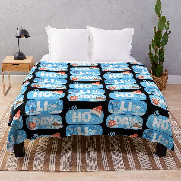 Item preview, HO LI DAY Ski Holiday Typography Design designed and sold by TeeTimeTreasure.