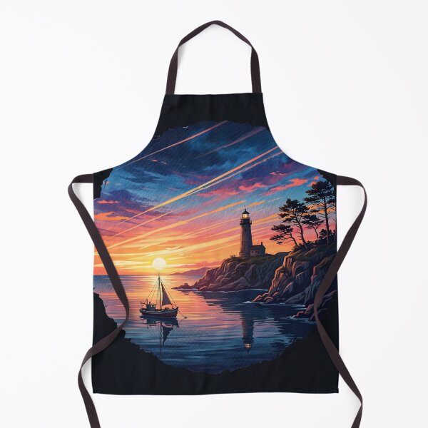Item preview, Lighthouse and Sailboat at Sunset Coastal Scenery designed and sold by artscripts.