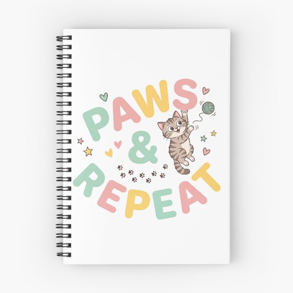Item preview, Paws and Repeat Cute Cat Playing designed and sold by mackartist.