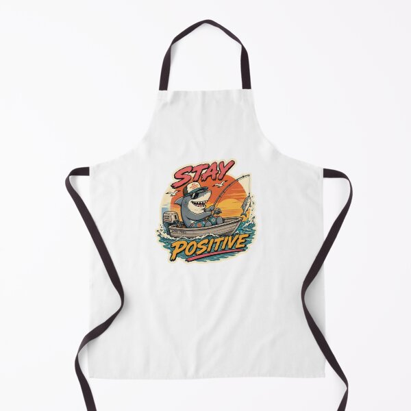 Item preview, Stay Positive Funny Shark Fishing Retro Sunset Boat Aussie designed and sold by Yellowriversss.