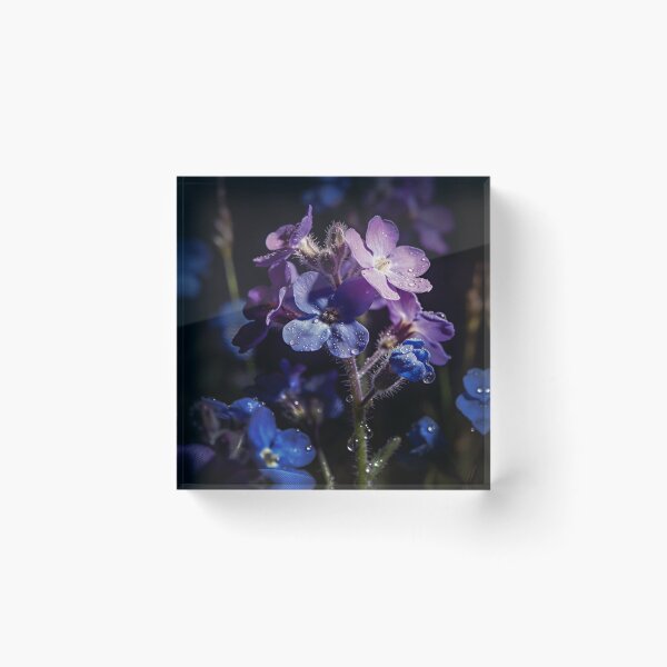 Item preview, Blue Forget Me Not Dew Flowers designed and sold by WitchyBotanicaArt.