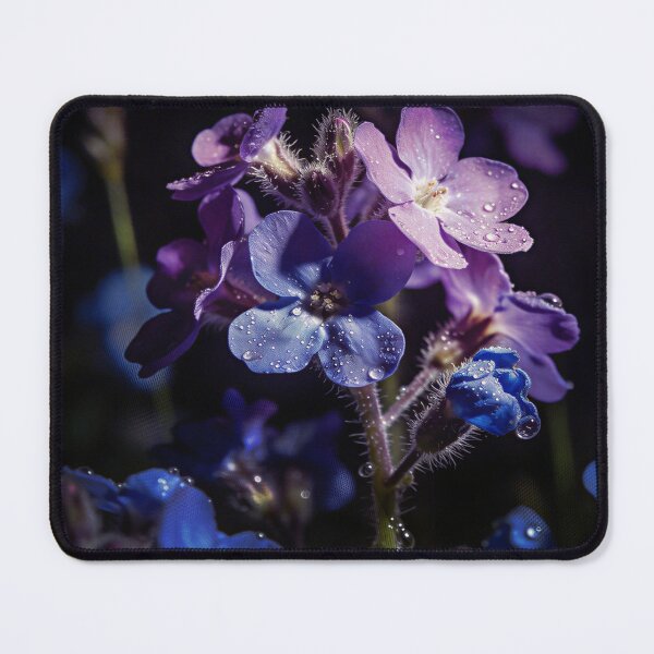 Item preview, Blue Forget Me Not Dew Flowers designed and sold by WitchyBotanicaArt.