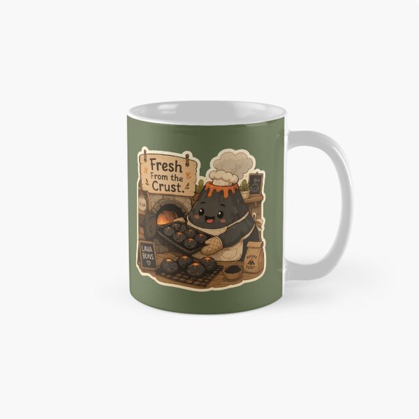 Item preview, Fresh From the Crust Funny Volcano Bakery Kawaii designed and sold by SimplePoDesign.